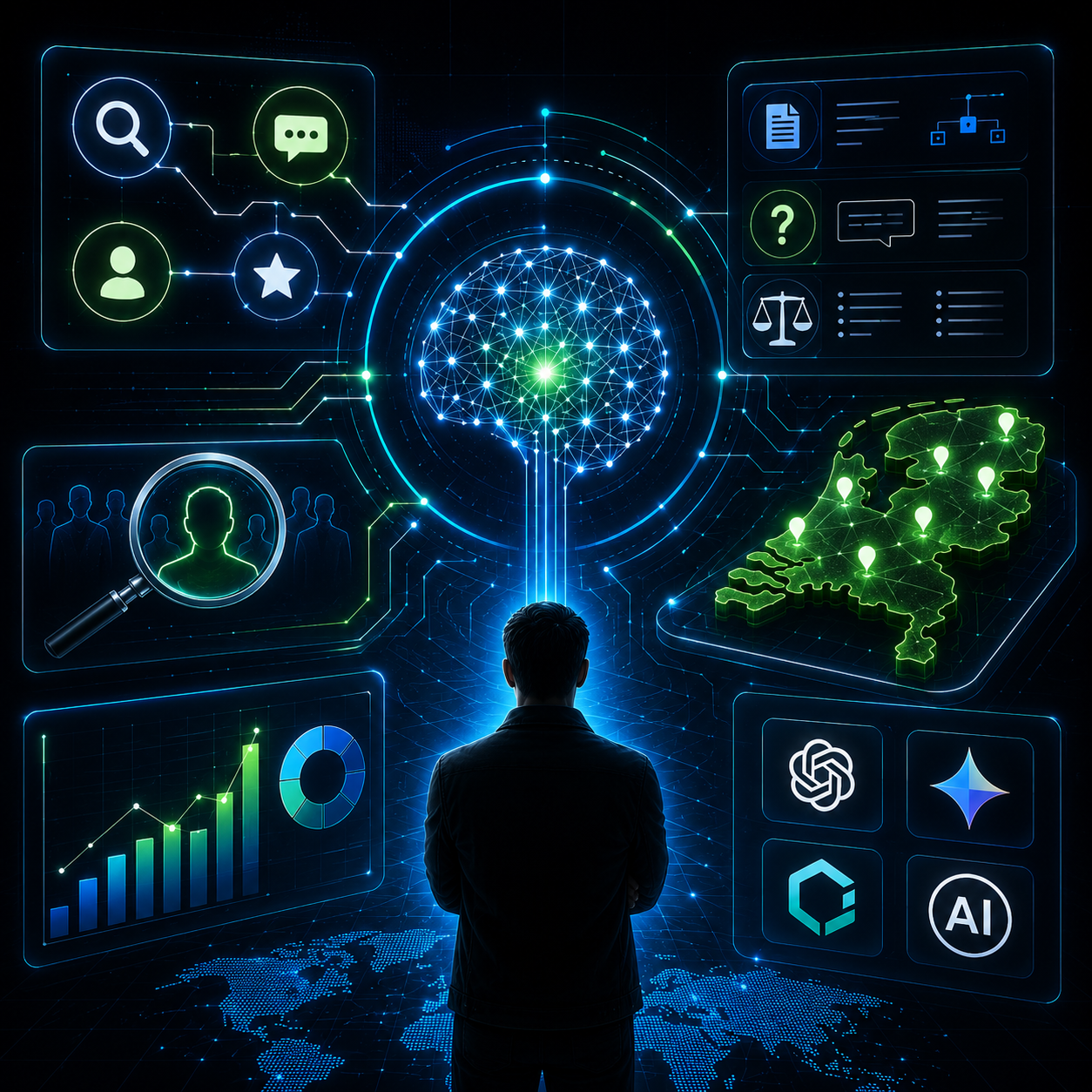 Brand invisible in ChatGPT — AI models, Netherlands map, visibility dashboard